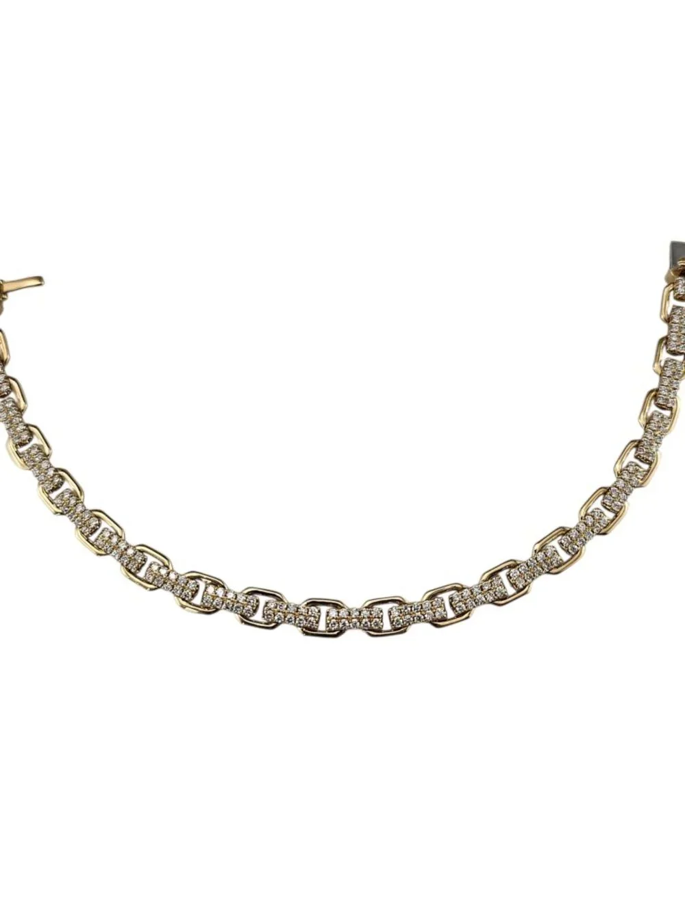 14K Yellow Gold and Diamond Link Bracelet #25608